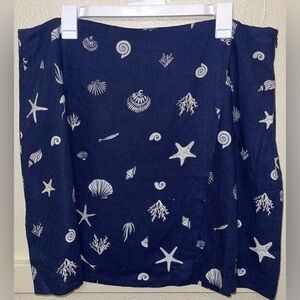 Navy Blue Sea Life Print Skort